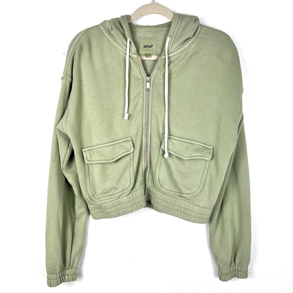 Aerie Cropped Zip Up Hoodie size XS
